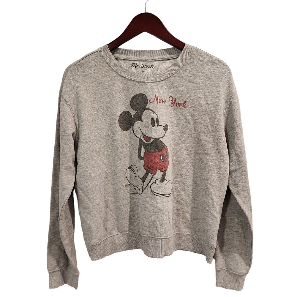 Madewell x Mickey Mouse New York Sweatshirt Top Grey Size Medium - Picture 2 of 6